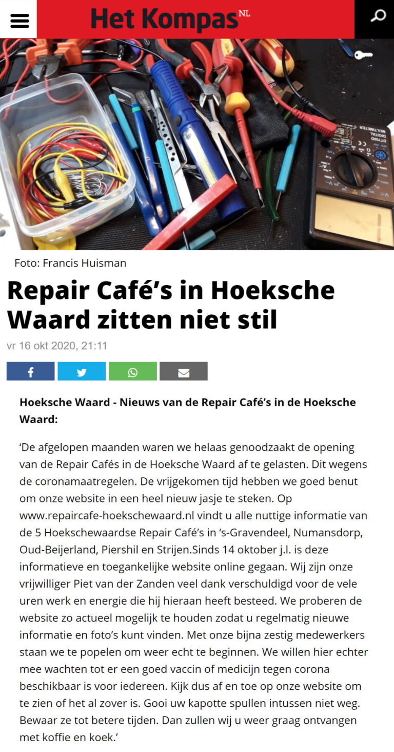 Repair Cafés Hoeksche Waard