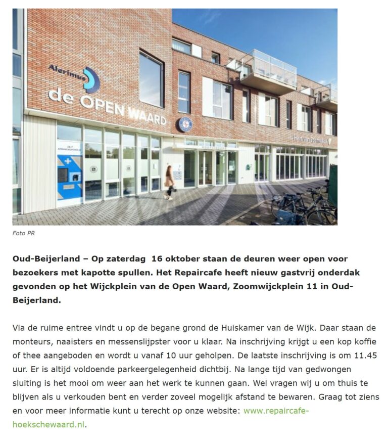 Repair Cafés Hoeksche Waard